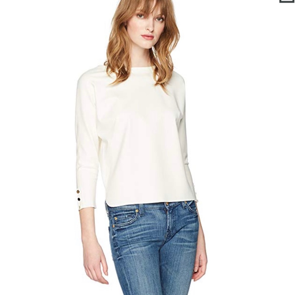 NWOT THREE DOTS PONTE CURVED HEM LOOSE TOP!